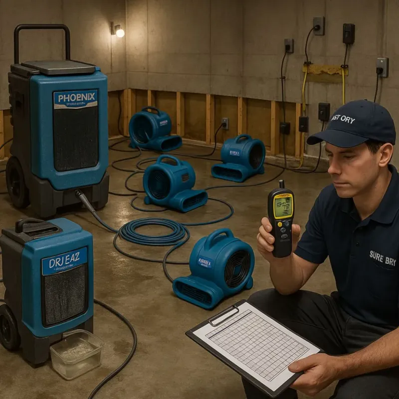 Structural Drying and Dehumidification process in Brushy Creek, TX